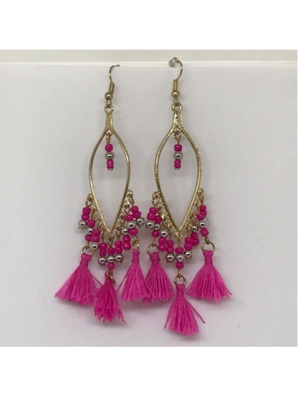 PINK TASSEL EARRINGS